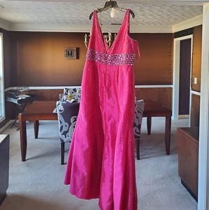 Hot pink pageant gown